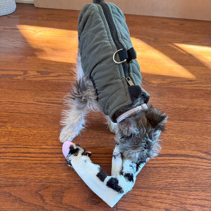 Crinkle Dog Toy, Stuffing-Free Cow Toy with Squeaker for Small Dogs and Puppies,For Moderate Chewers 14 Inch