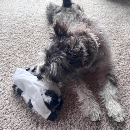 Crinkle Dog Toy, Stuffing-Free Cow Toy with Squeaker for Small Dogs and Puppies,For Moderate Chewers 14 Inch