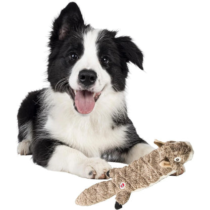 Extreme Quilted Squirrel Dog Toy, Stuffing Free with 4 Layers of Diamond Stitched Fabric & 2 Squeakers, for Small and Medium Aggressive Chewers, 14In