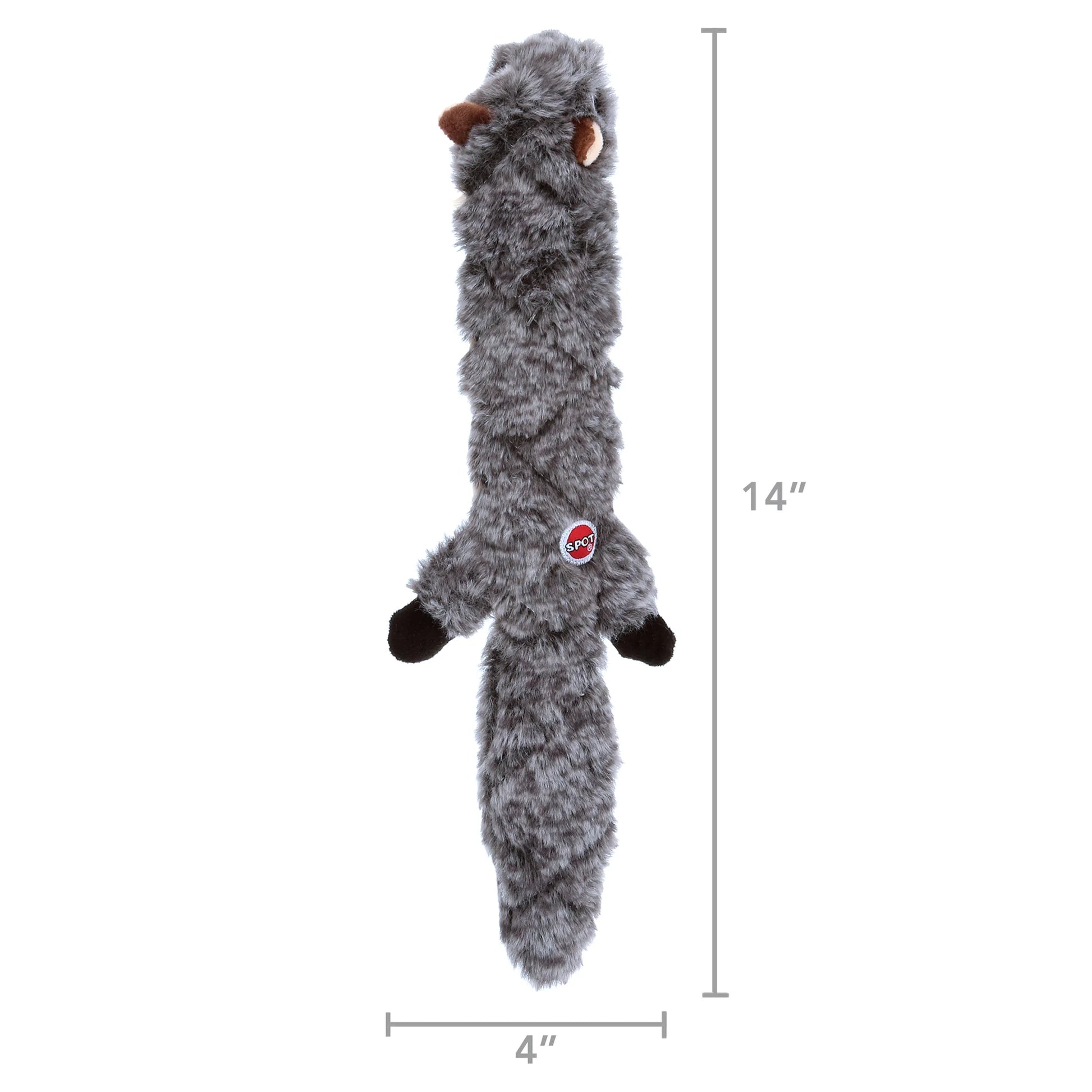 Extreme Quilted Squirrel Dog Toy, Stuffing Free with 4 Layers of Diamond Stitched Fabric & 2 Squeakers, for Small and Medium Aggressive Chewers, 14In