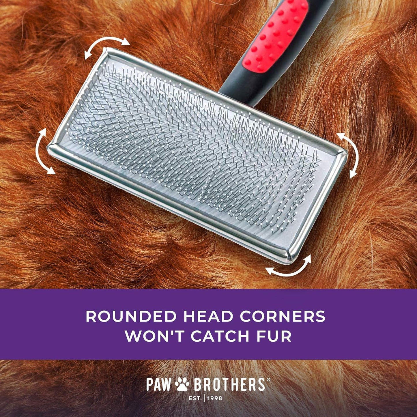  Soft Pin Flat Slicker Brush for Dogs, Professional Grade Brush for Large Dogs, Coated Tips, Gentle on Skin, Remove Tangles and Mats, Maximum Coverage, X-Large