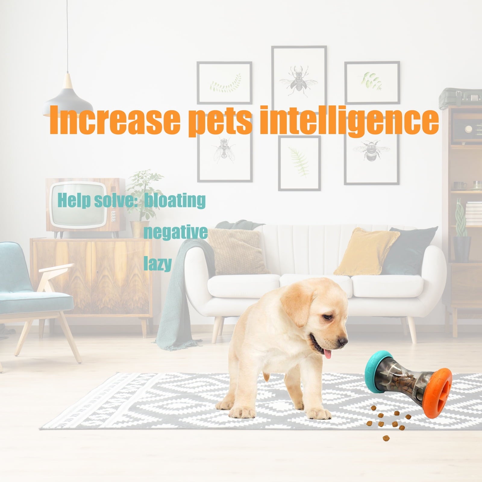 Treat Dispensing Slow Feeder,Interactive Dog Puzzle Toy, Dogs Enrichment Toy